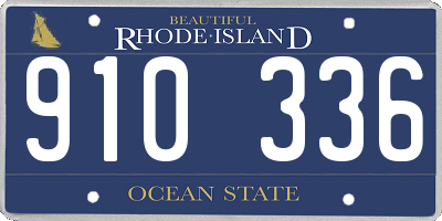 RI license plate 910336