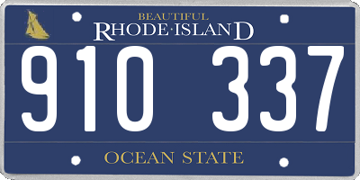 RI license plate 910337
