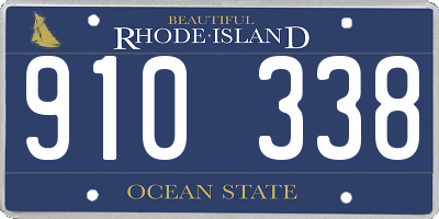 RI license plate 910338