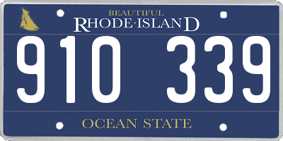 RI license plate 910339