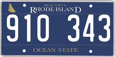 RI license plate 910343