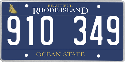 RI license plate 910349