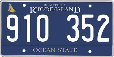 RI license plate 910352