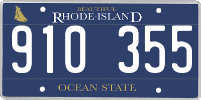RI license plate 910355