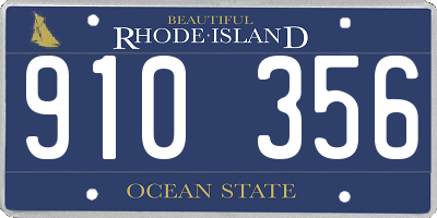 RI license plate 910356