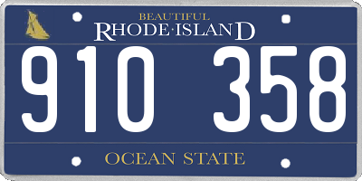RI license plate 910358