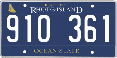 RI license plate 910361