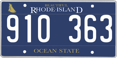 RI license plate 910363