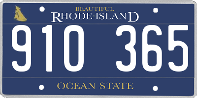 RI license plate 910365