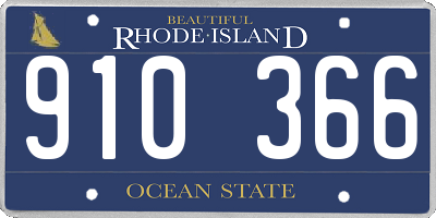 RI license plate 910366