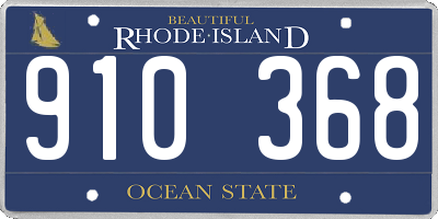 RI license plate 910368