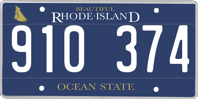 RI license plate 910374