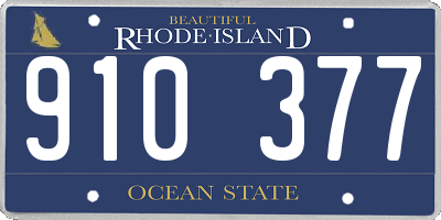 RI license plate 910377