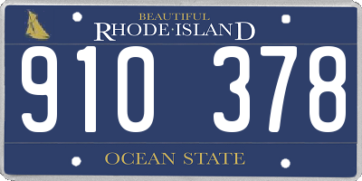 RI license plate 910378