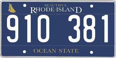 RI license plate 910381