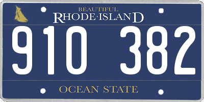 RI license plate 910382