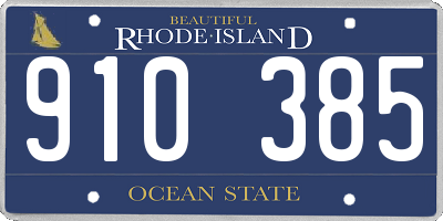 RI license plate 910385