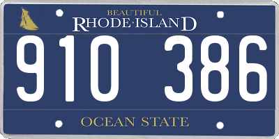 RI license plate 910386