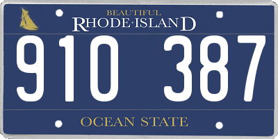 RI license plate 910387