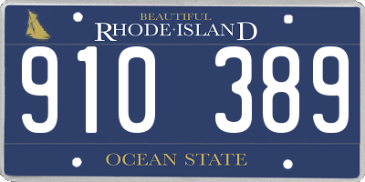 RI license plate 910389