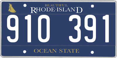 RI license plate 910391