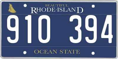 RI license plate 910394