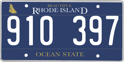 RI license plate 910397
