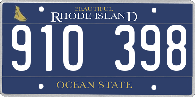 RI license plate 910398