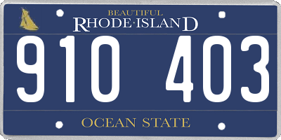 RI license plate 910403