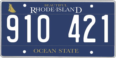 RI license plate 910421
