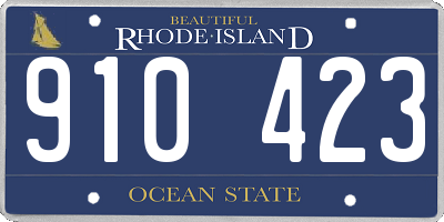 RI license plate 910423