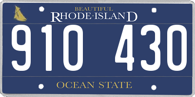 RI license plate 910430