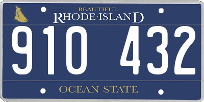RI license plate 910432