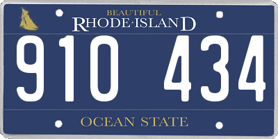 RI license plate 910434