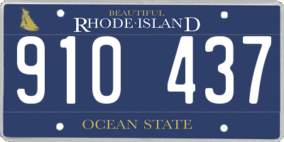 RI license plate 910437