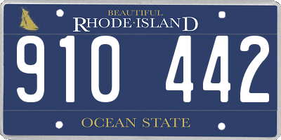 RI license plate 910442