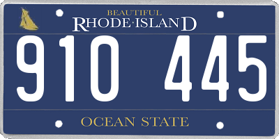 RI license plate 910445