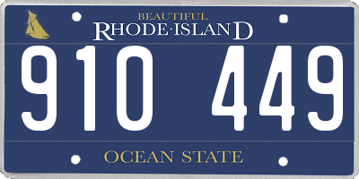 RI license plate 910449
