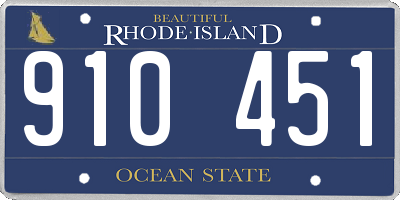 RI license plate 910451