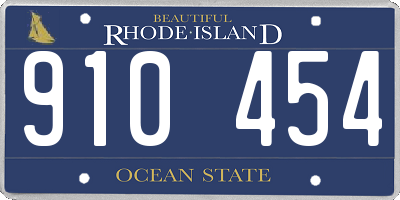 RI license plate 910454