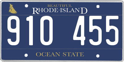 RI license plate 910455
