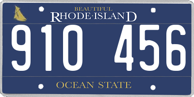 RI license plate 910456