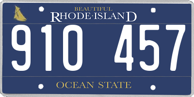 RI license plate 910457