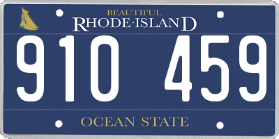 RI license plate 910459