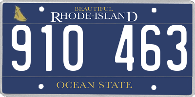 RI license plate 910463