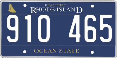 RI license plate 910465