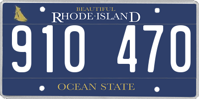 RI license plate 910470