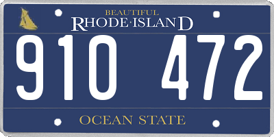 RI license plate 910472