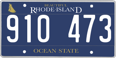 RI license plate 910473