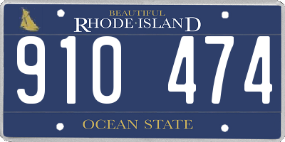 RI license plate 910474